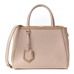 Fendi Vitello Elite Flamingo Petite 2Jours Tote Rosa Plaster